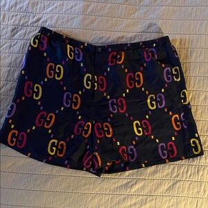 GUCCI GG Colorful Patterned Silk Shorts